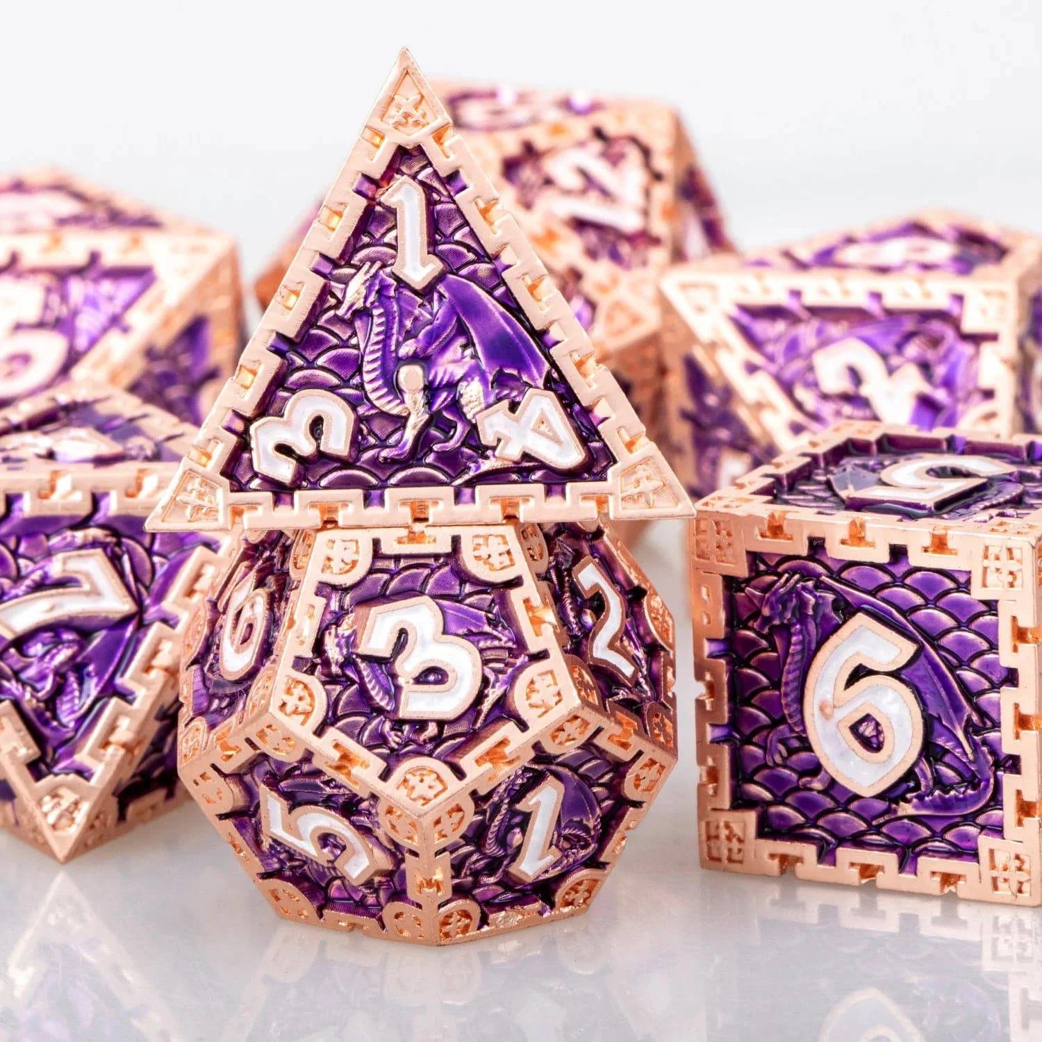 D&D Dungeon and Dragon DND D20 Dice Set Role Playing Game Metal Polyhedral Dice Set for RPG Board Games D20 D12 D10 D8 D6 D4 - The Adventurer's Chest