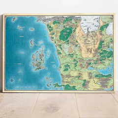 Forgotten Realms Dungeons & Dragons Canvas Map Art Print - HD Wall Decor for Gaming Enthusiasts