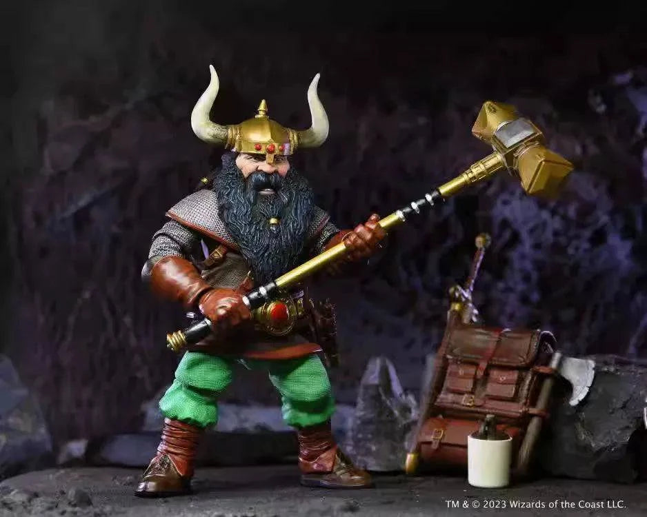 NECA 7-Inch Articulated Dragon and Dungeon Dwarf Warrior Eckhorn Action Figure - In Stock Gift Item