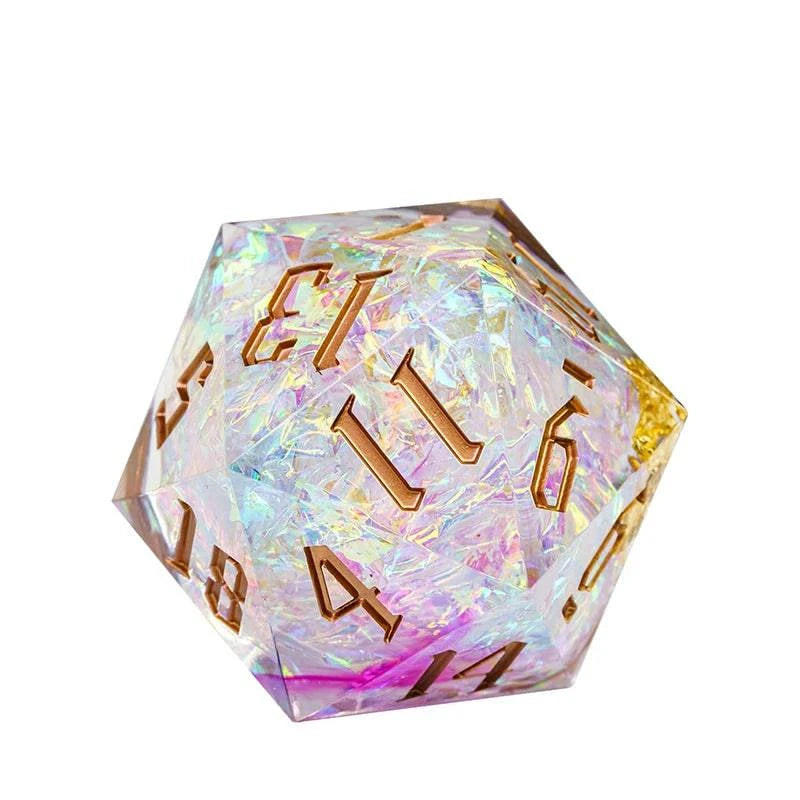 33mm D20 Dice Rainbow Film Dice for Role Playing Game Single D20 Polyhedral RPG Dice, D & D, Bar, Pub, Party Accessories - The Adventurer's Chest