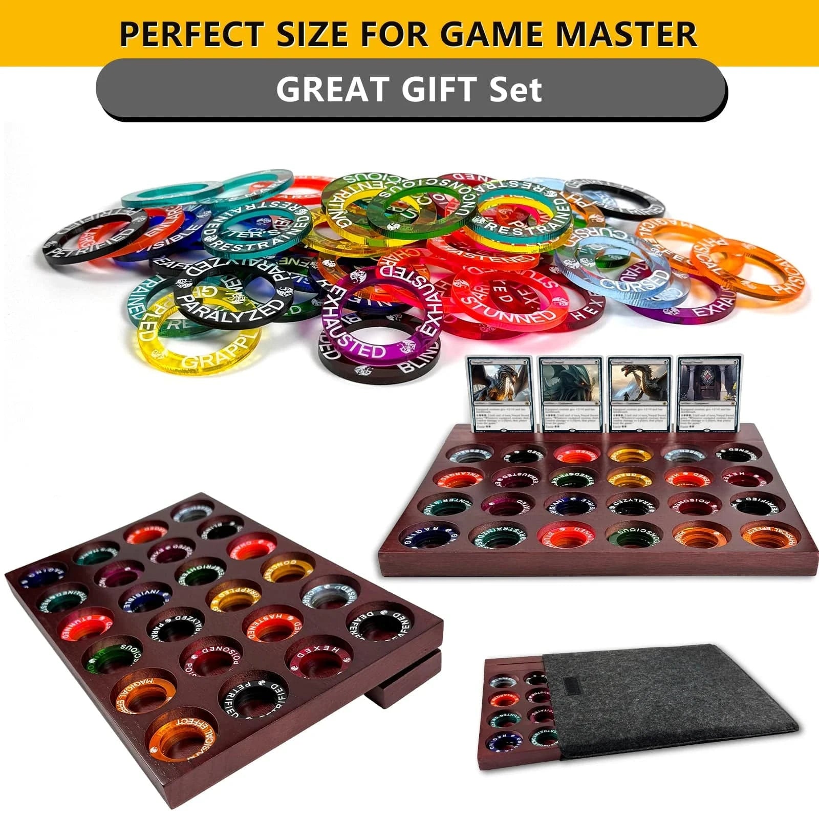 Dungeons and Dragons Status Effect Tracking Rings - 96 Customizable Markers for Enhanced Gameplay