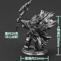 Armored Metal Dwarf Soldier Figurine - Miniature Warrior with Sword and Bow for DIY Decoration