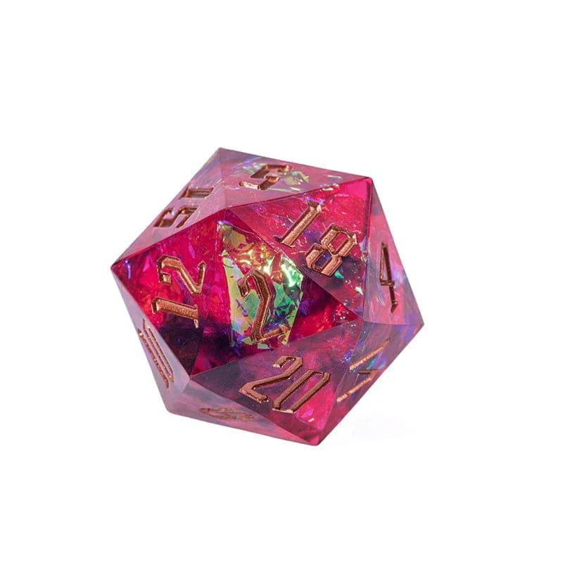 33mm D20 Dice Rainbow Film Dice for Role Playing Game Single D20 Polyhedral RPG Dice, D & D, Bar, Pub, Party Accessories - The Adventurer's Chest