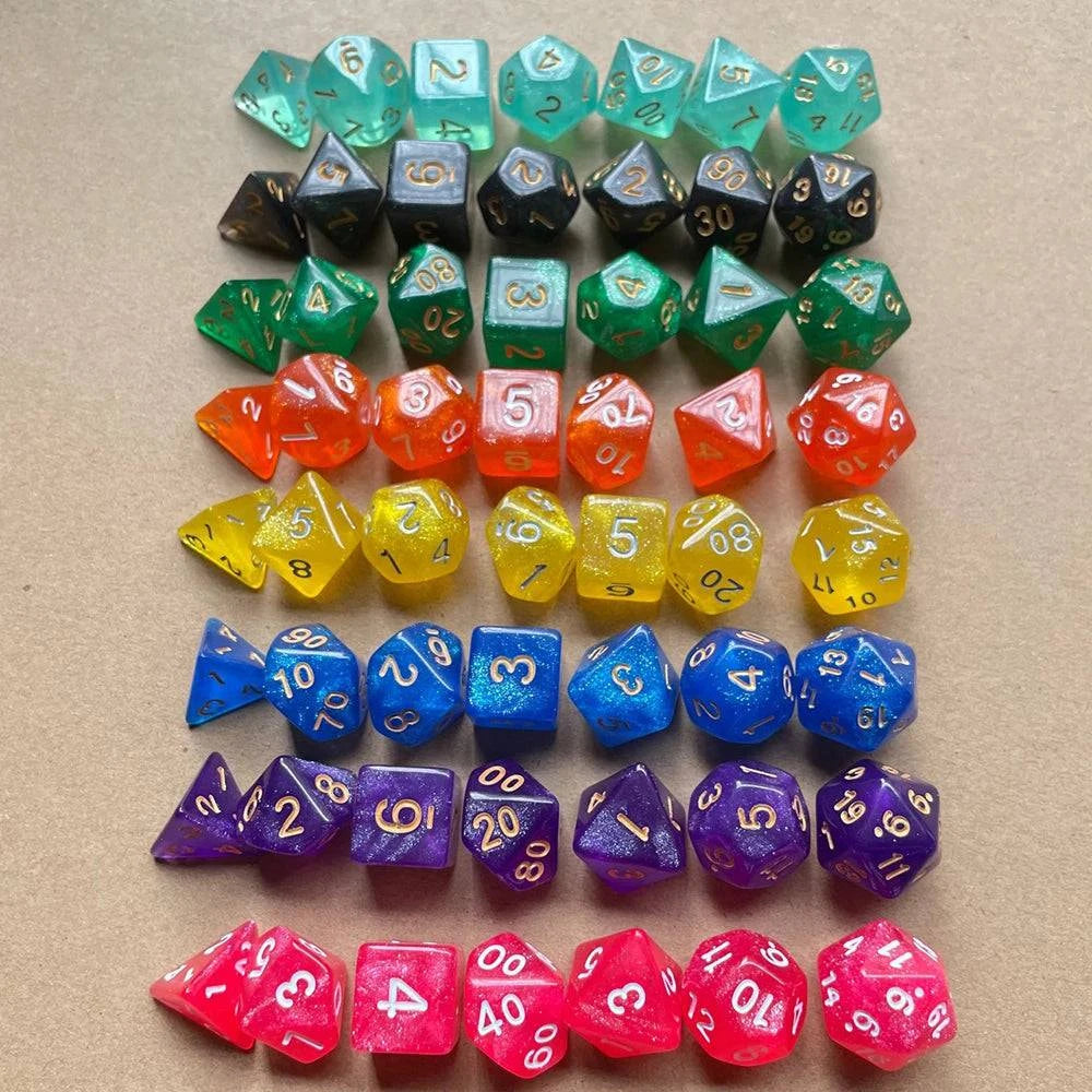 105/70/49/21/7Pcs Starry Sky DND Dice Set Galaxy Polyhedral D&D D4 D6 D8 D10 D12 D20 Random Multi Colored Table Game  RPG - The Adventurer's Chest