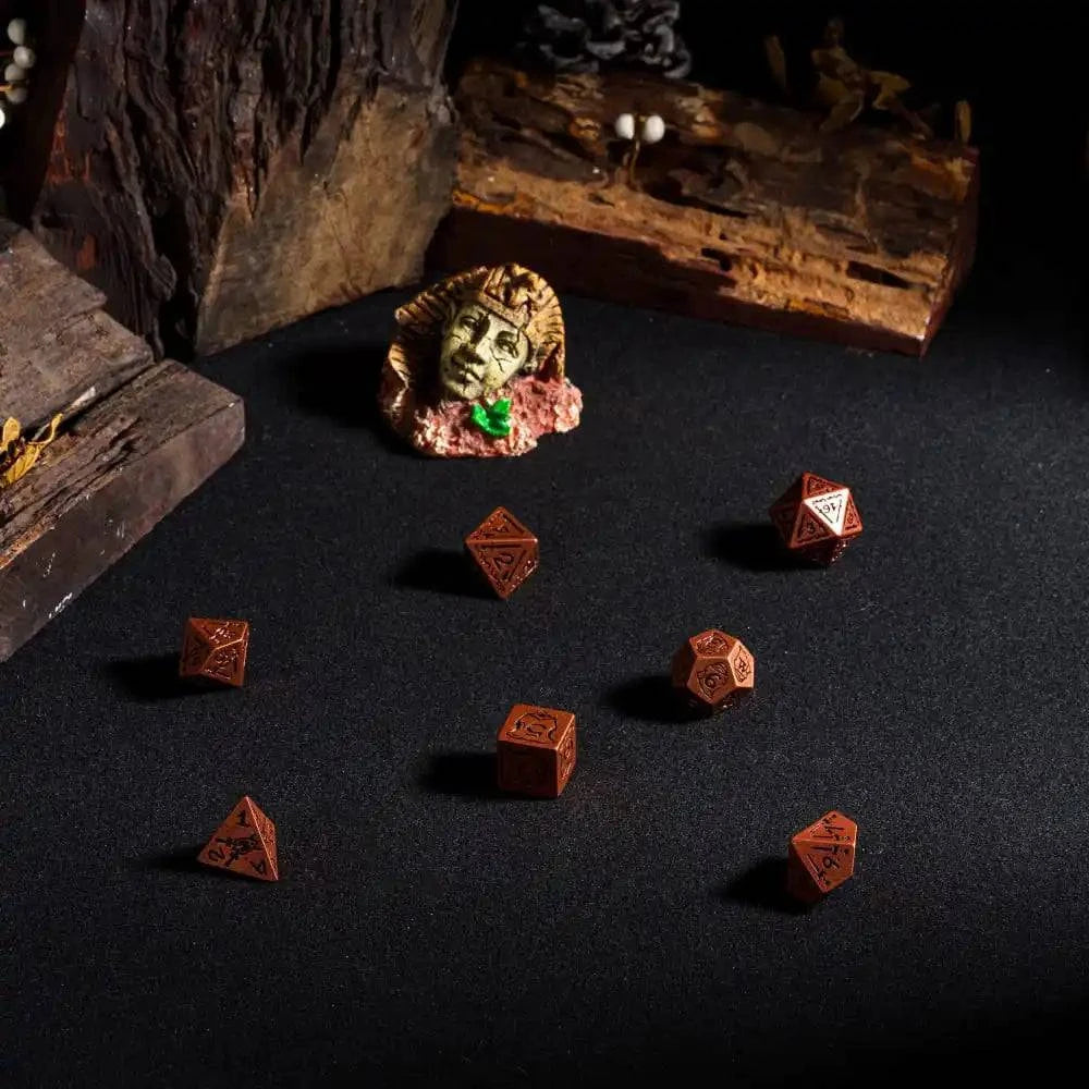 Cusdie Retro Style DND Dices with Shield Sword Resin D&D Dice D4-D20 Polyhedral Game Dice Set for Role Playing Board Games - The Adventurer's Chest