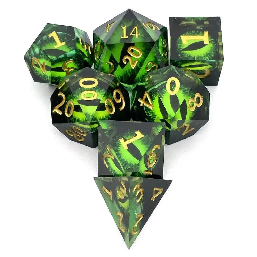 7Pcs Polyhedral Resin Dice Set Dices Table Games Accessory D6 D8 D10 D12 D20 For D&d DND - The Adventurer's Chest