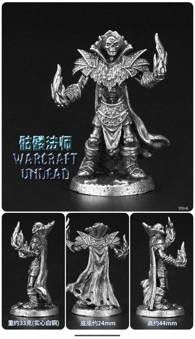 Bronze Dragon Warrior Skeleton Model - Handmade Decorative Chess Piece for Tabletop Games