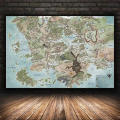 Forgotten Realms Dungeons & Dragons Canvas Map Art Print - HD Wall Decor for Gaming Enthusiasts