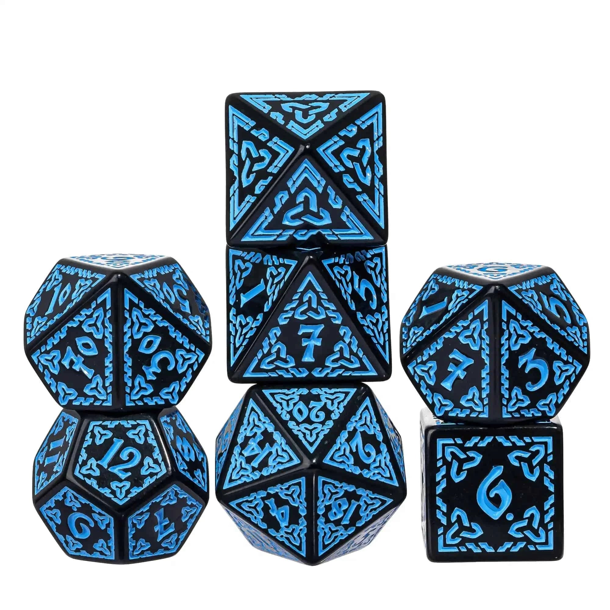 DND Celtic Knot Dice with Unique D4 7Pcs/Set New Pattern D4- D20 Polyhedral Dice for Role Playing Board Game D&D Tabletop Games - The Adventurer's Chest