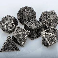 DND Metal Dice Set Dungeon and Dragon Polyhedral Dice Set Role Playing D&D RPG D and D Dice Set D20 D12 D10 D8 D6 D4 D% - The Adventurer's Chest