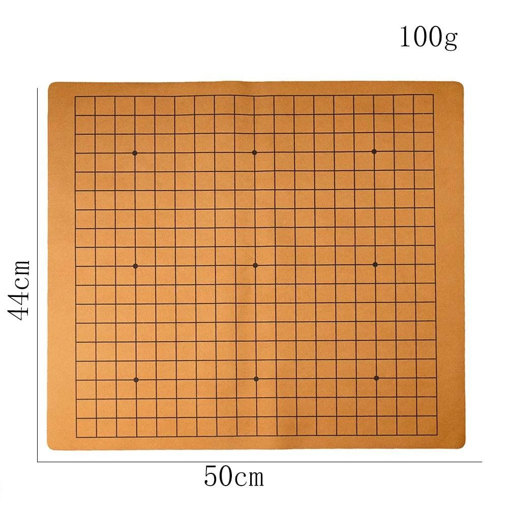 Portable Foldable PU Leather Go Game Board with 19 Lines for 2.2cm Pieces - Compact Checkerboard for Easy Storage and Travel