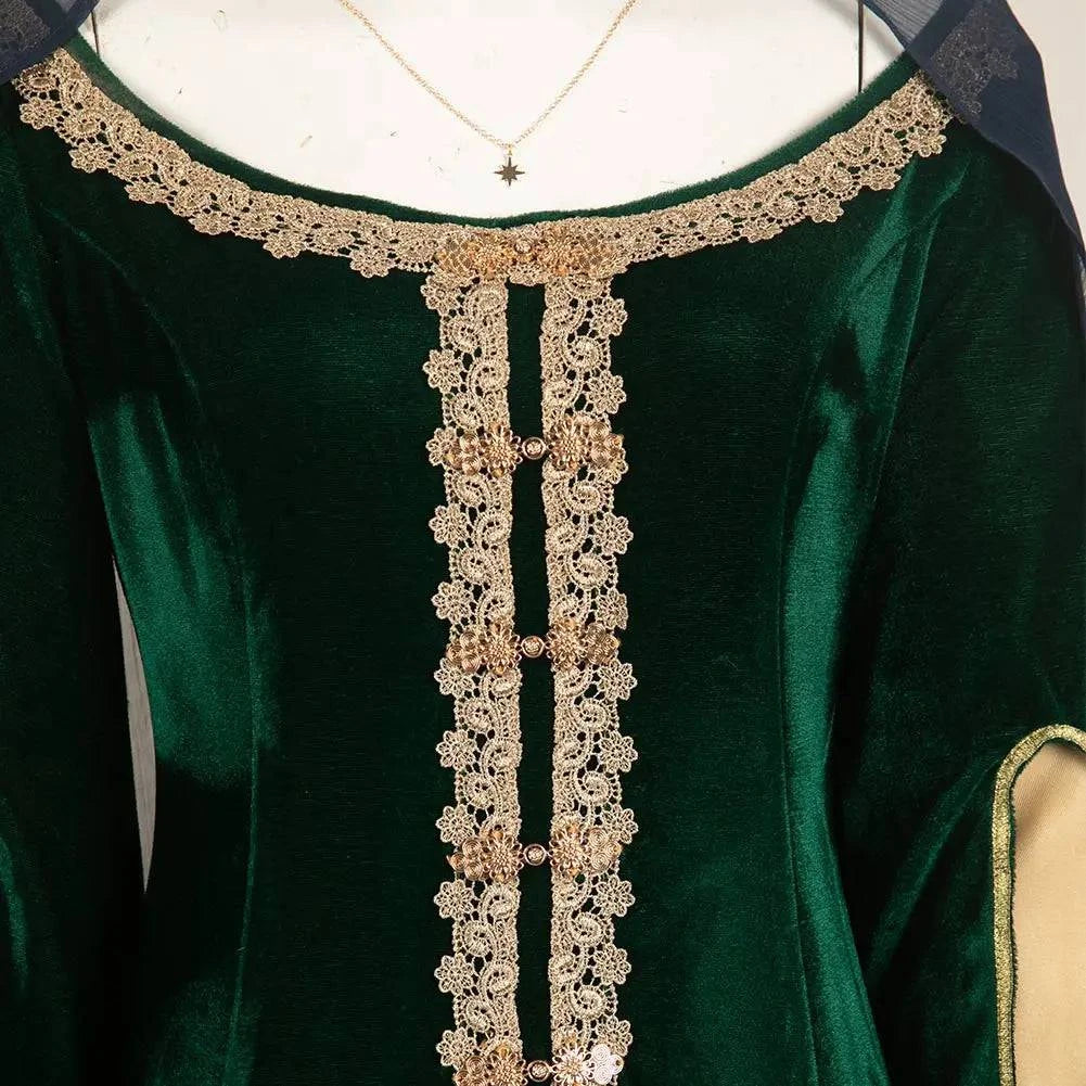 Alicent Targaryen Inspired Dark Green Cosplay Dress - Women's Fantasy Costume for Halloween and TV Events