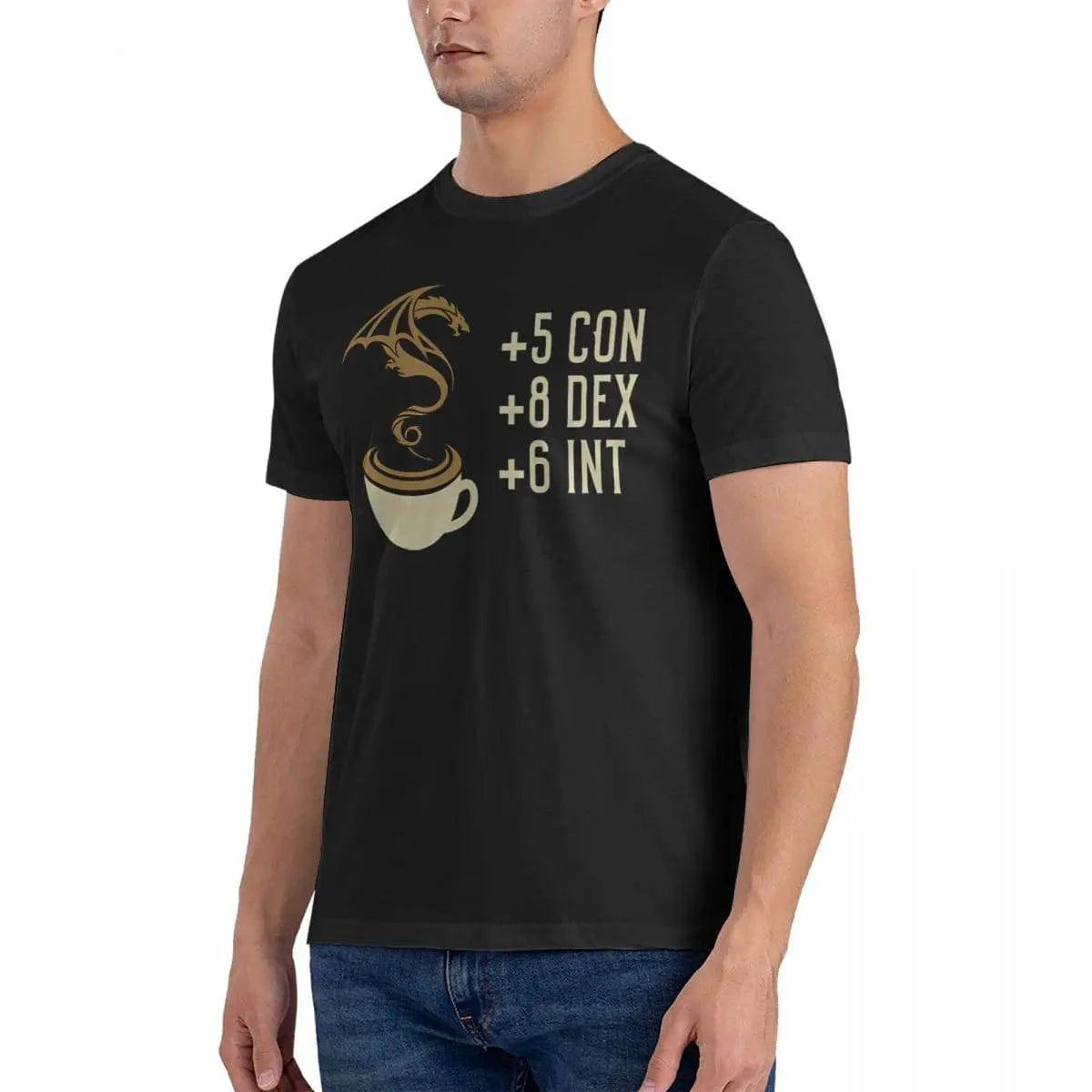 D&D Coffee Enthusiast Tee - Casual 100% Cotton T-Shirt for Men - The Adventurer's Chest