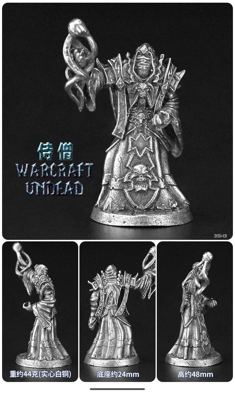 Bronze Dragon Warrior Skeleton Model - Handmade Decorative Chess Piece for Tabletop Games