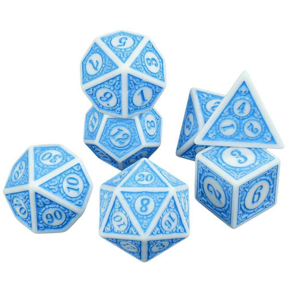 DND Polyhedral Dice Set 7pcs D4 D6 D8 D10 D12 D20 Game Dice For D&D RPG Role Playing Table Games - The Adventurer's Chest