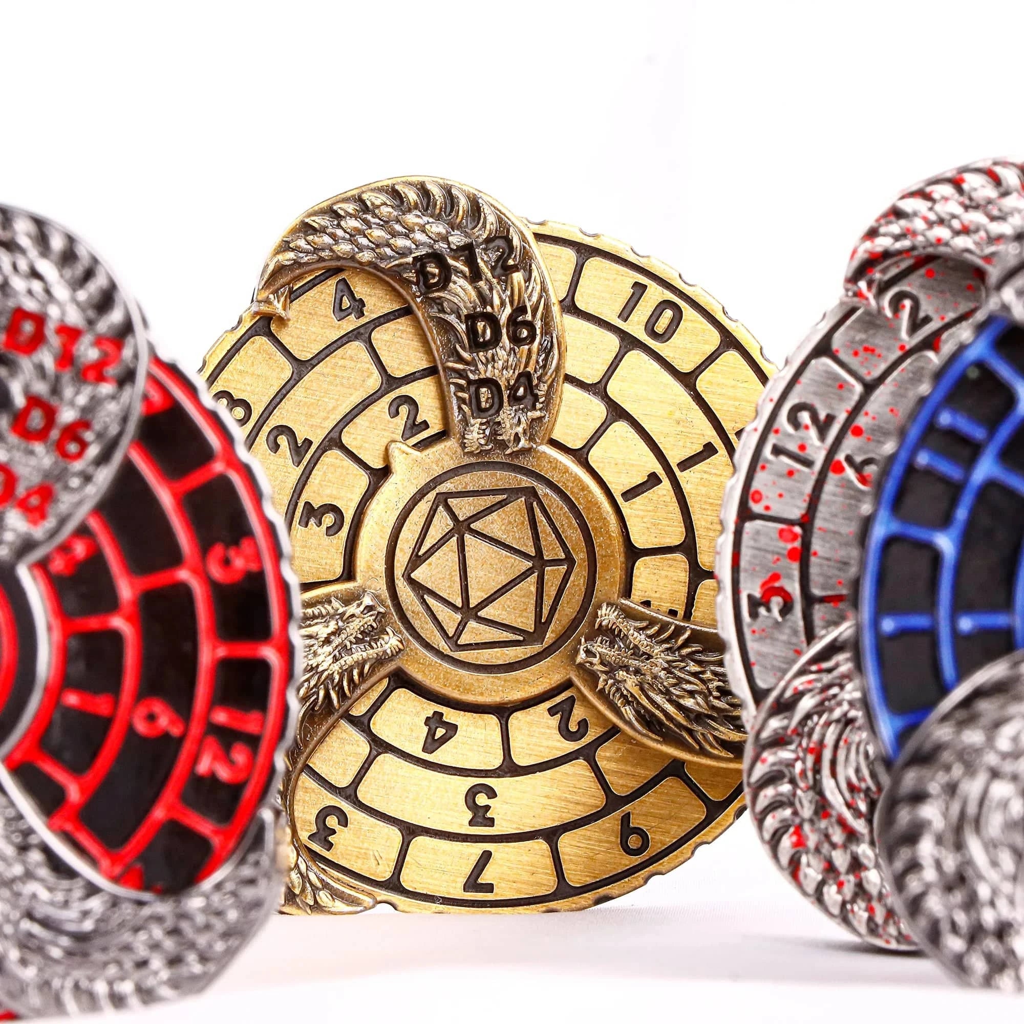 Dragon Compass Spinner Metal Dice Set for Dungeons & Dragons, DnD Gyro Dice for Tabletop Gaming