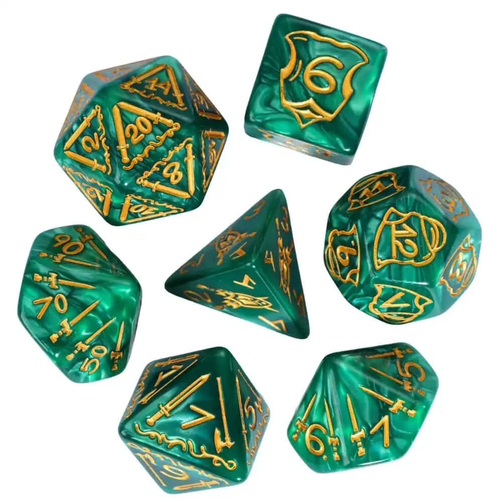 25mm Big Size DnD Dice Set with Shield Sword Pattern 7Pcs/Set High Quality Polyhedral Dice D4~D20 for D&D Role Playing Games - The Adventurer's Chest