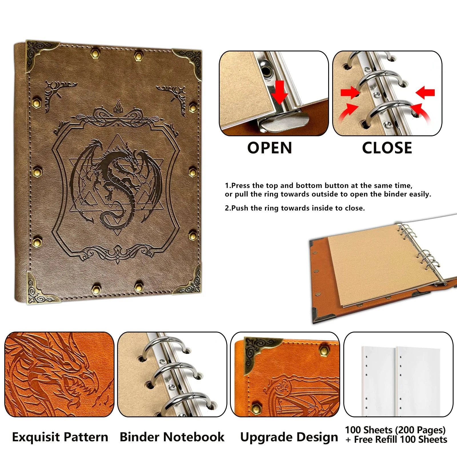 Dungeons & Dragons A5 Dragon-Themed Journal - 400 Pages for RPG Adventures, Perfect Gift for DMs and Players - The Adventurer's Chest