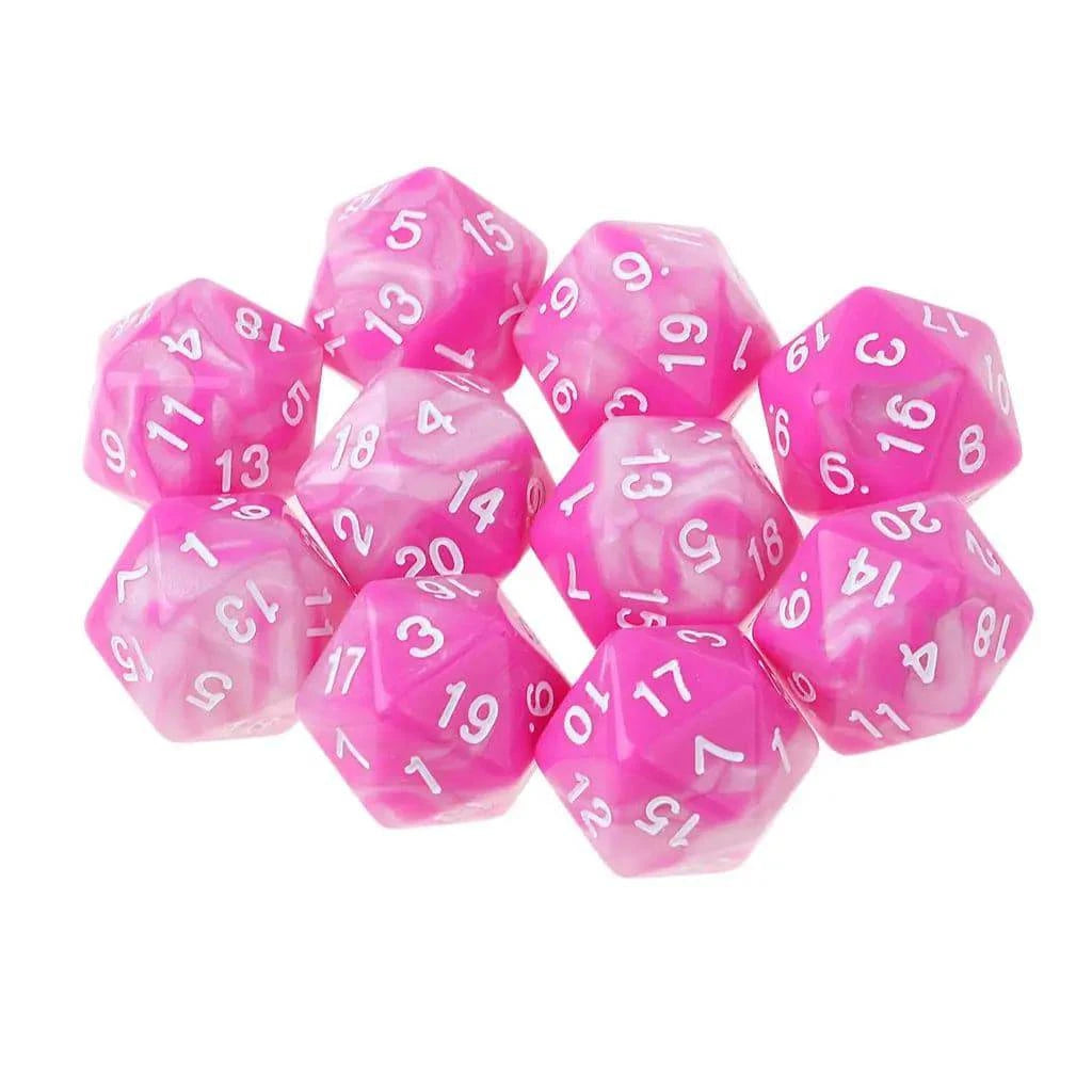 10pcs 20 Sided D20 Dice Polyhedral Dices Numbers Dials Desktop for D&D Games 16mm DND RPG MTG Dice Family Party Kids Game House - The Adventurer's Chest