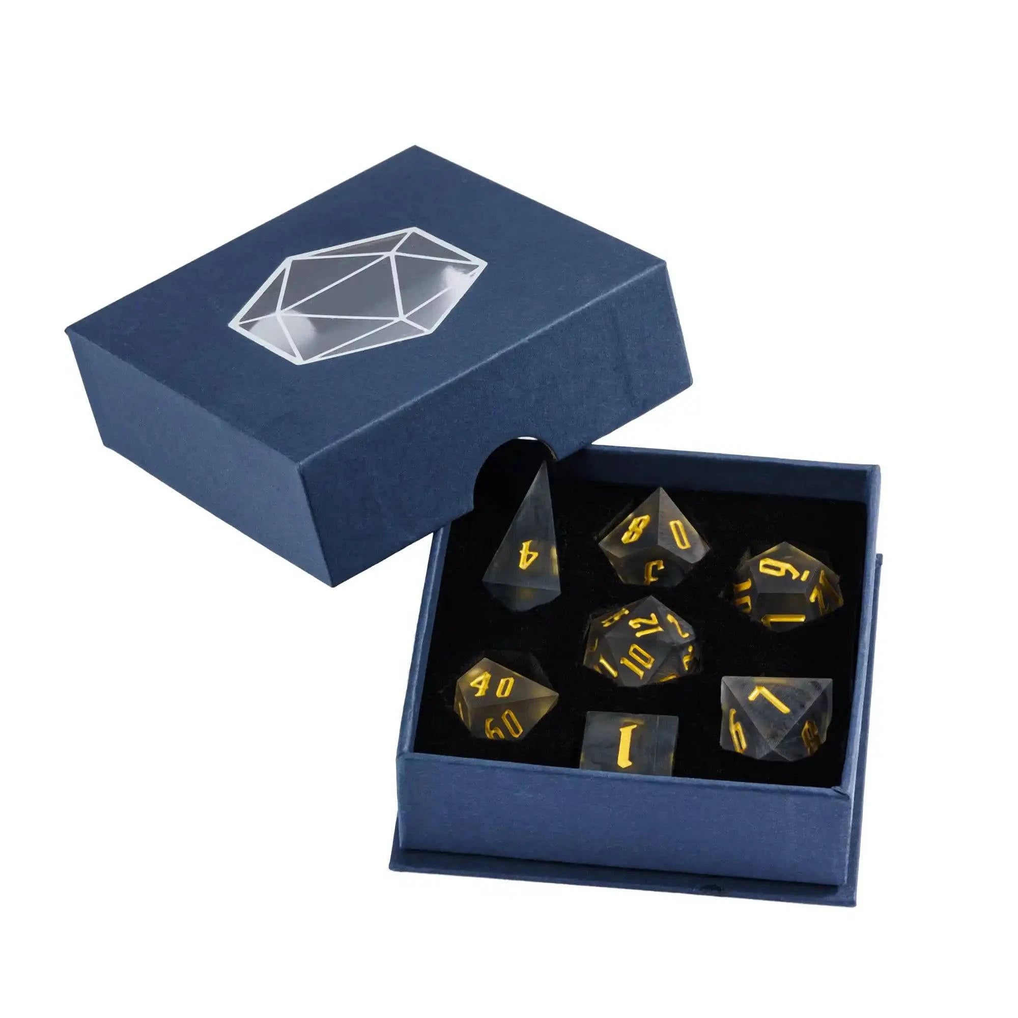 CRITALLIC-Frost Sharp Edges Dice,7Pcs D & D Dice with Unique D4, Handcrafted Polyhedral Dice Set, Role Playing Game, Pathfinder - The Adventurer's Chest