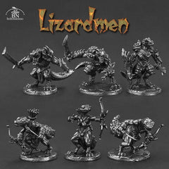 Exquisite White Brass Lizard Warrior Miniature Figurines - Metal Soldiers for Tabletop Games and Collectible Gifts