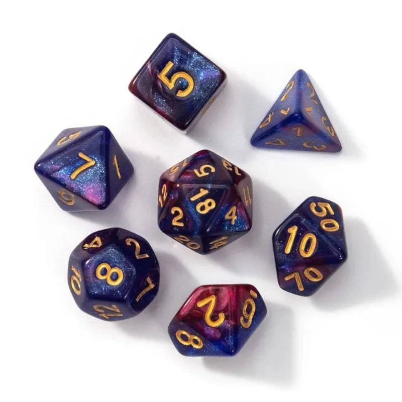 7pcs/lot Polyhedral Dice D4 D6 D8 D% D10 D12 D20 Table Games Digital Dice Entertainment Party Board Game Double Colors Dice Set - The Adventurer's Chest