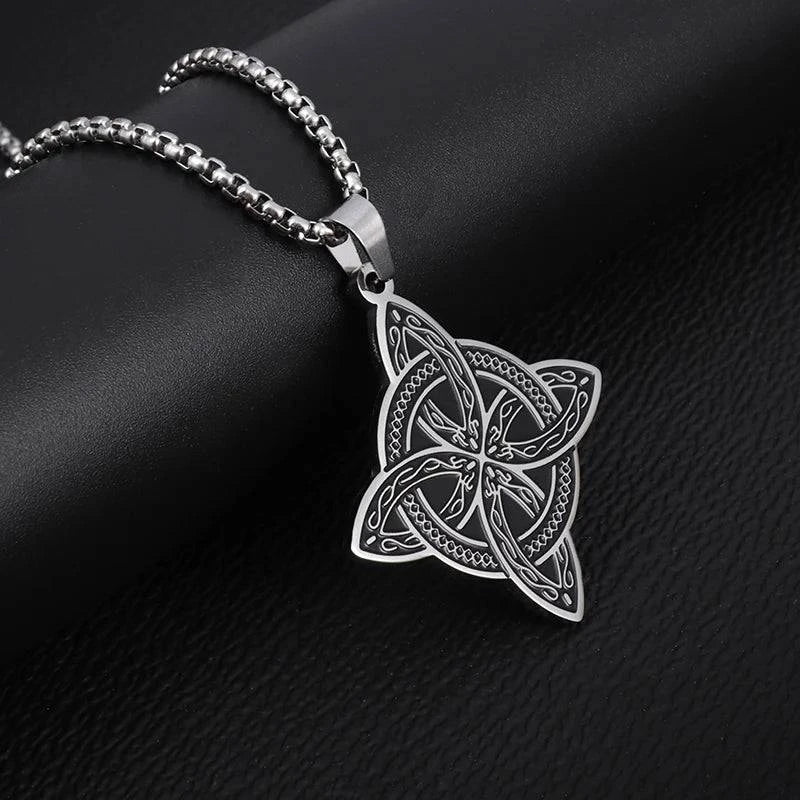 Celtic Sorcery Amulet Pendant - Enchanted Stainless Steel Necklace for Adventurers - The Adventurer's Chest