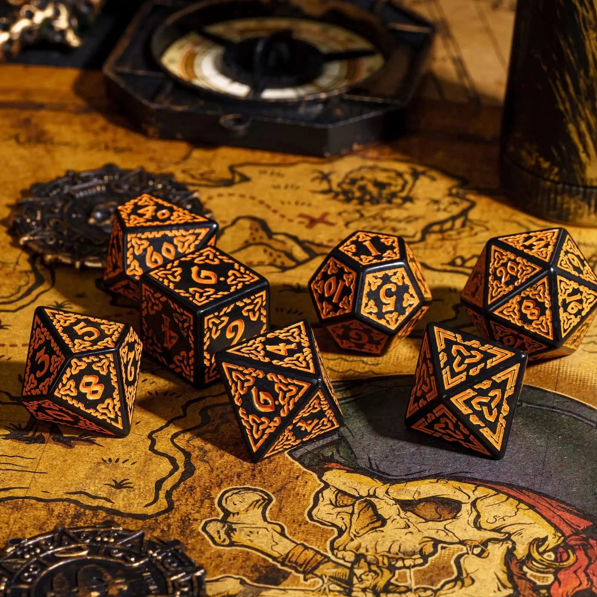 DND Celtic Knot Dice with Unique D4 7Pcs/Set New Pattern D4- D20 Polyhedral Dice for Role Playing Board Game D&D Tabletop Games - The Adventurer's Chest