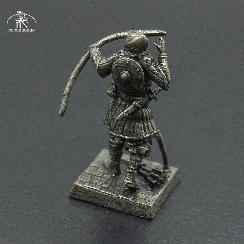 Copper Arabian Knight Soldier Miniature Figurine for Board Games and Car Decor