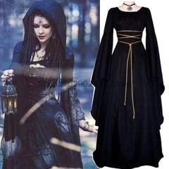 Gothic Medieval Witch Costume for Women - Vampire Bride Cosplay Dress for Halloween and Carnival 2023