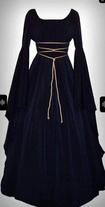 Gothic Medieval Witch Costume for Women - Vampire Bride Cosplay Dress for Halloween and Carnival 2023