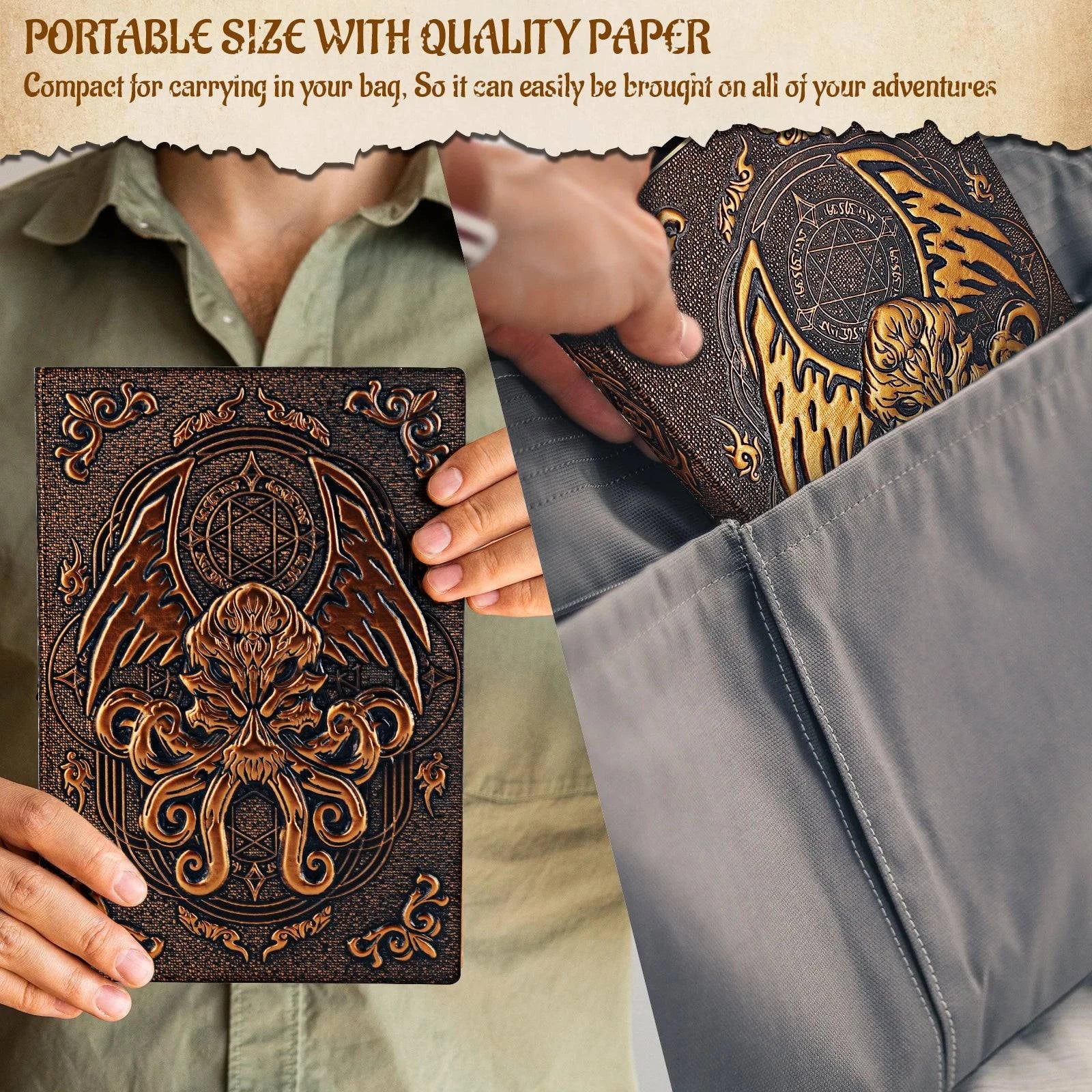 Adventure Awaits: Cthulhu-Embossed Leather DND Campaign Journal - 200 Blank Pages for Epic RPG Sessions - The Adventurer's Chest