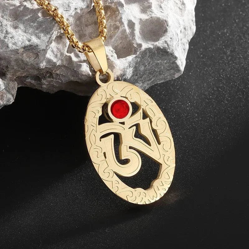 Mystical Geometric Rune Amulet Pendant - Stainless Steel Lucky Charm Necklace for Adventurous Souls - The Adventurer's Chest