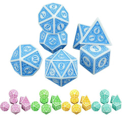 DND Polyhedral Dice Set 7pcs D4 D6 D8 D10 D12 D20 Game Dice For D&D RPG Role Playing Table Games - The Adventurer's Chest