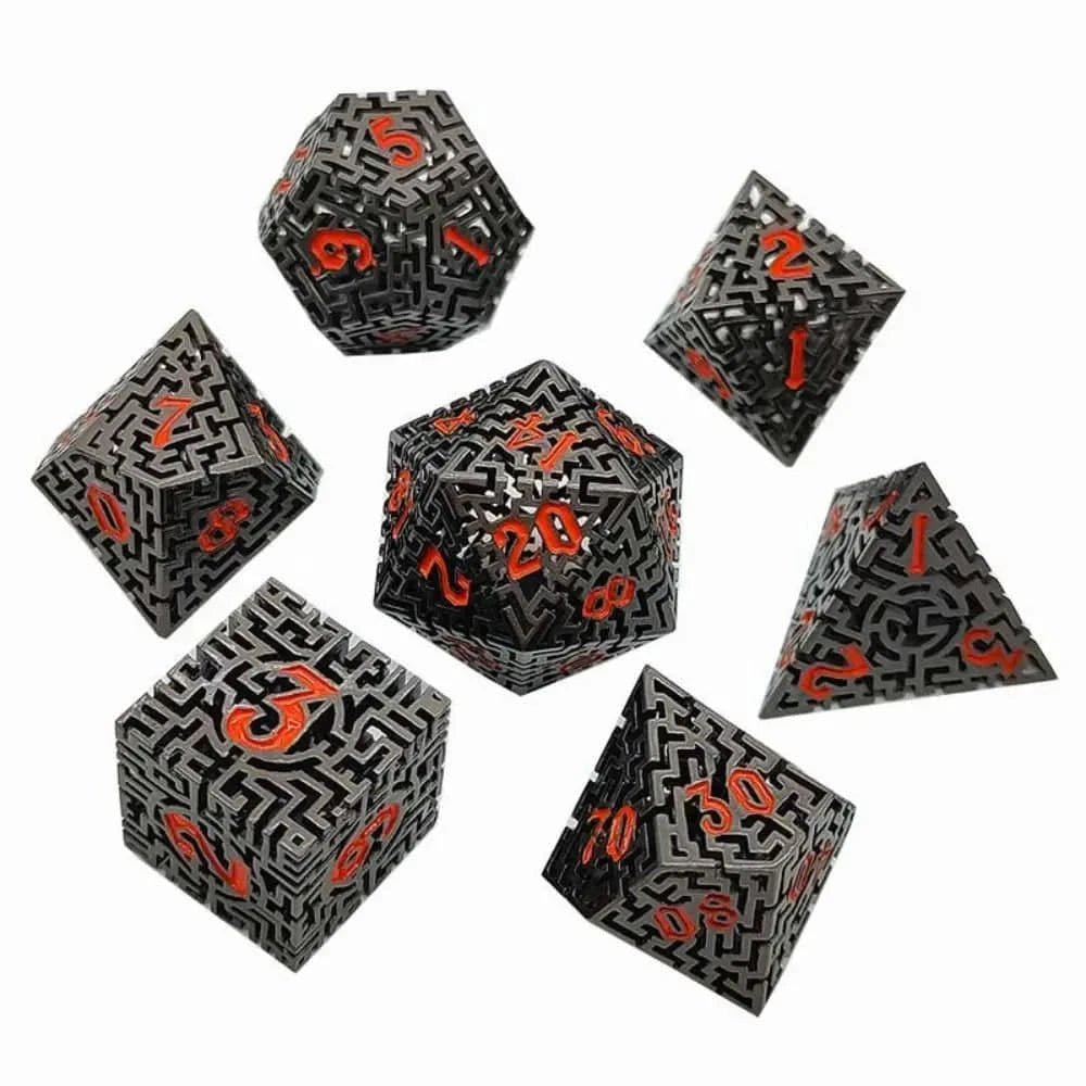 7Pcs Dragon Hollow Metal DND Dice Set for Dungeon 7 D&D Die Set with Metal Gift for Dungeons & Dragon Game Polyhedral Dice D20 - The Adventurer's Chest