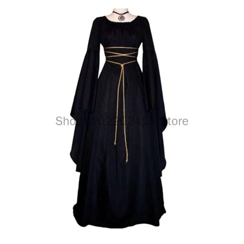 Gothic Medieval Witch Costume for Women - Vampire Bride Cosplay Dress for Halloween and Carnival 2023