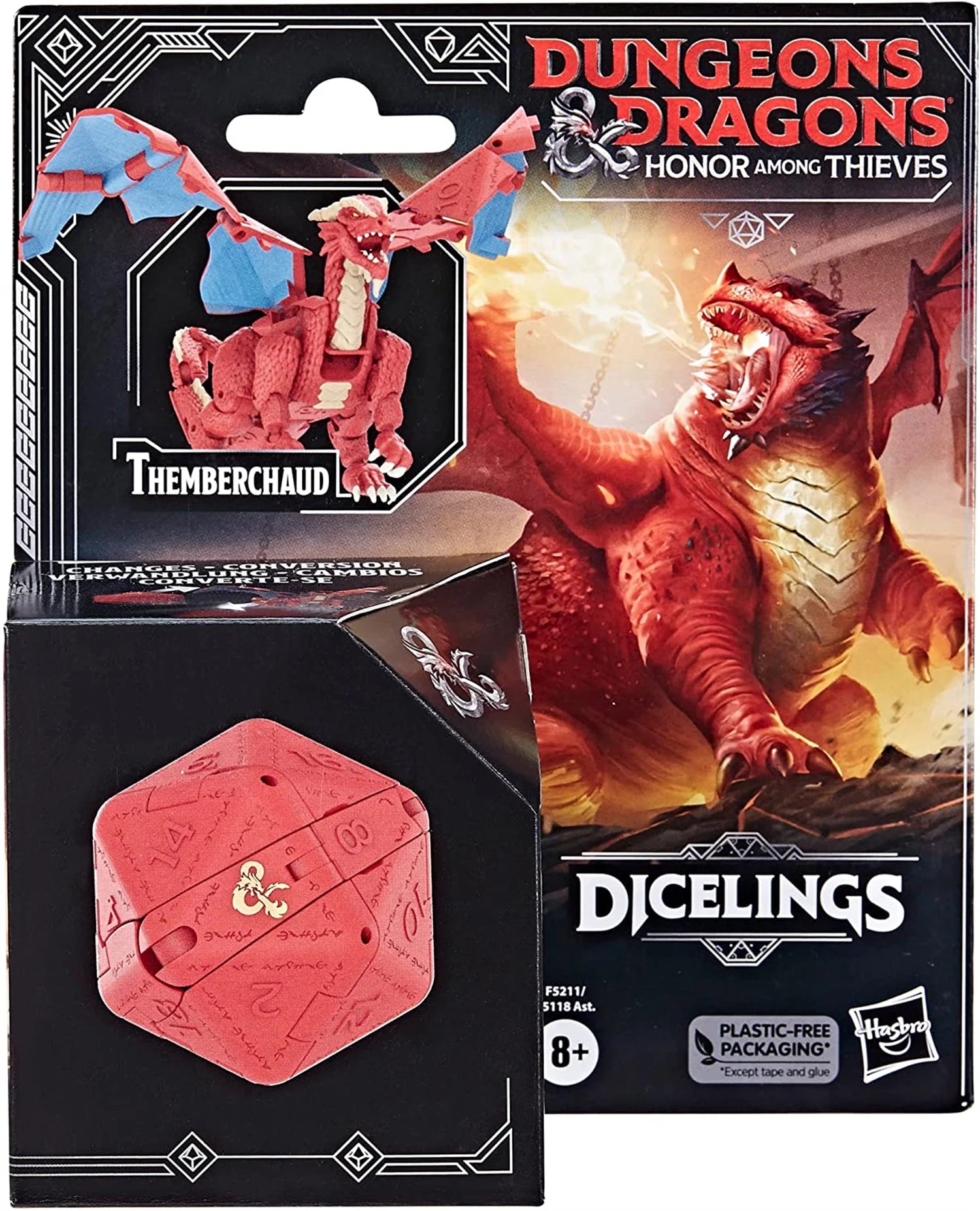 Hasbro Dungeons & Dragons Dicelings Collectible Figures: Beholder, Owlbear, Themberchaud, Displacer Beast, and Mimic Models