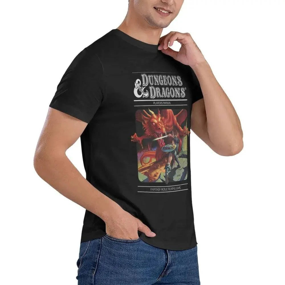 Dungeons and Dragons Graphic T-Shirt for Men - Cotton Short Sleeve Tee in Plus Sizes 4XL to 6XL - The Adventurer's Chest