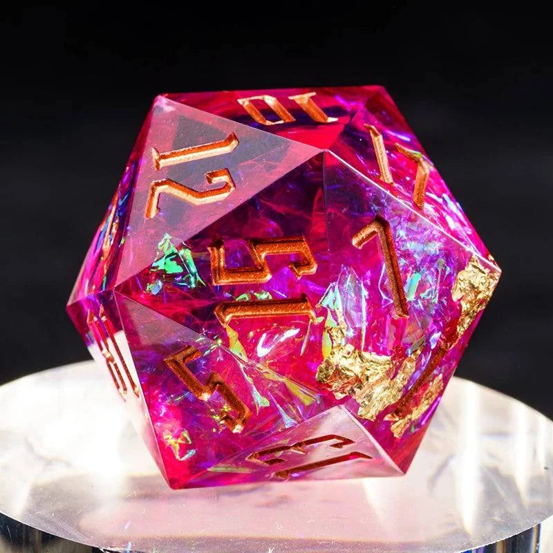 33mm D20 Dice Rainbow Film Dice for Role Playing Game Single D20 Polyhedral RPG Dice, D & D, Bar, Pub, Party Accessories - The Adventurer's Chest