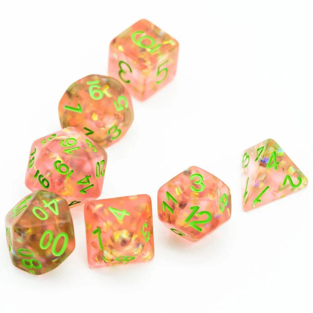 Cusdie Frosted Resin Dice Set 7Pcs Polyhedral Games Dice D4 D6 D8 D10 D% D12 D20 D&D Dice Set for Role Playing Game RPG - The Adventurer's Chest