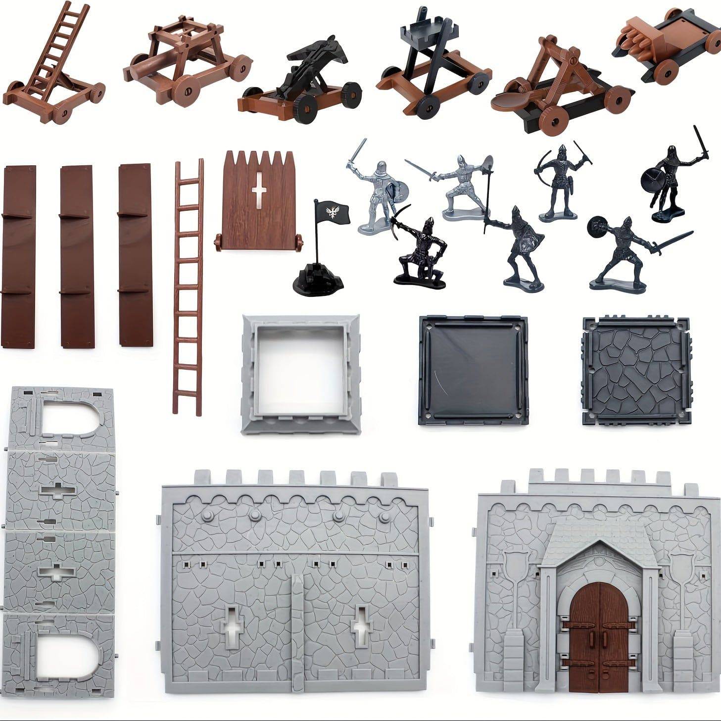 Medieval Castle Siege Playset: Build Your Own Knight Army with Soldiers, Cavalry, and Arrow Tower