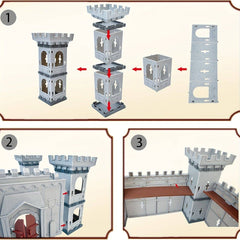 Medieval Castle Siege Playset: Build Your Own Knight Army with Soldiers, Cavalry, and Arrow Tower