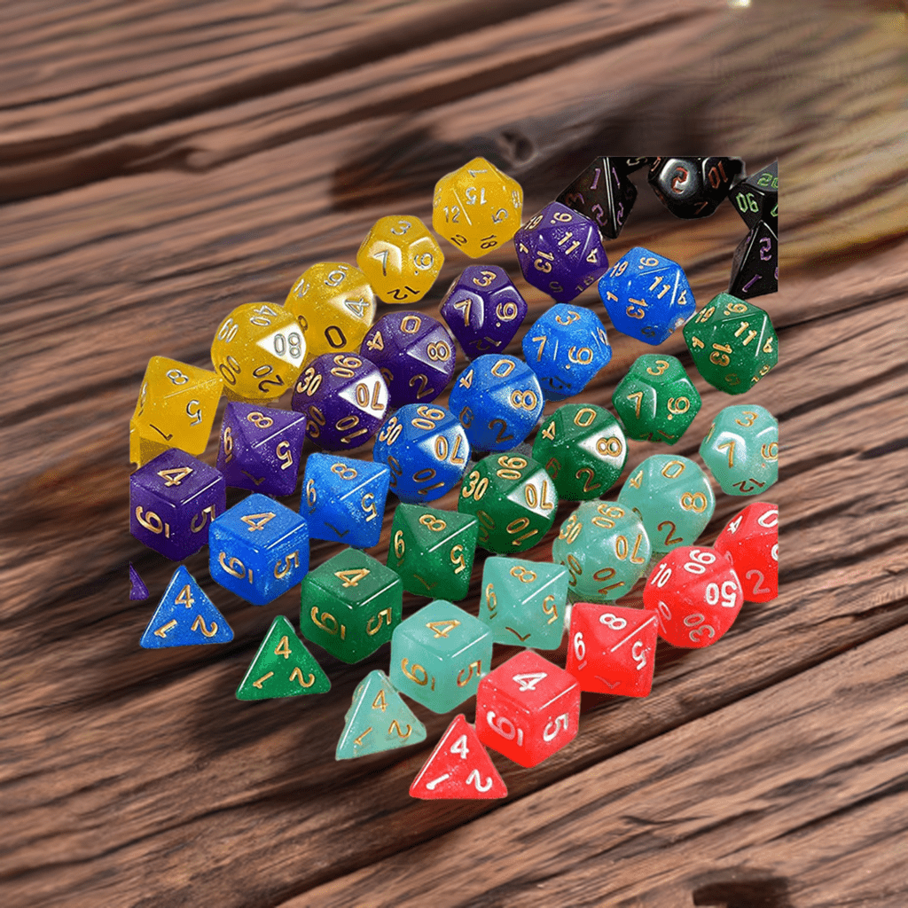 105/70/49/21/7Pcs Starry Sky DND Dice Set Galaxy Polyhedral D&D D4 D6 D8 D10 D12 D20 Random Multi Colored Table Game  RPG - The Adventurer's Chest